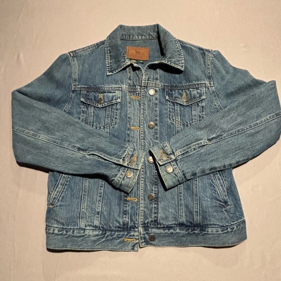 Vintage Ralph Lauren Jeans Co Denim Jacket Leather Patch Horse Logo Size M - Picture 4 of 9